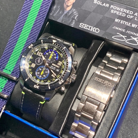 Seiko Jimmie Johnson Chronograph Black Extra NATO - Picture 12 of 13